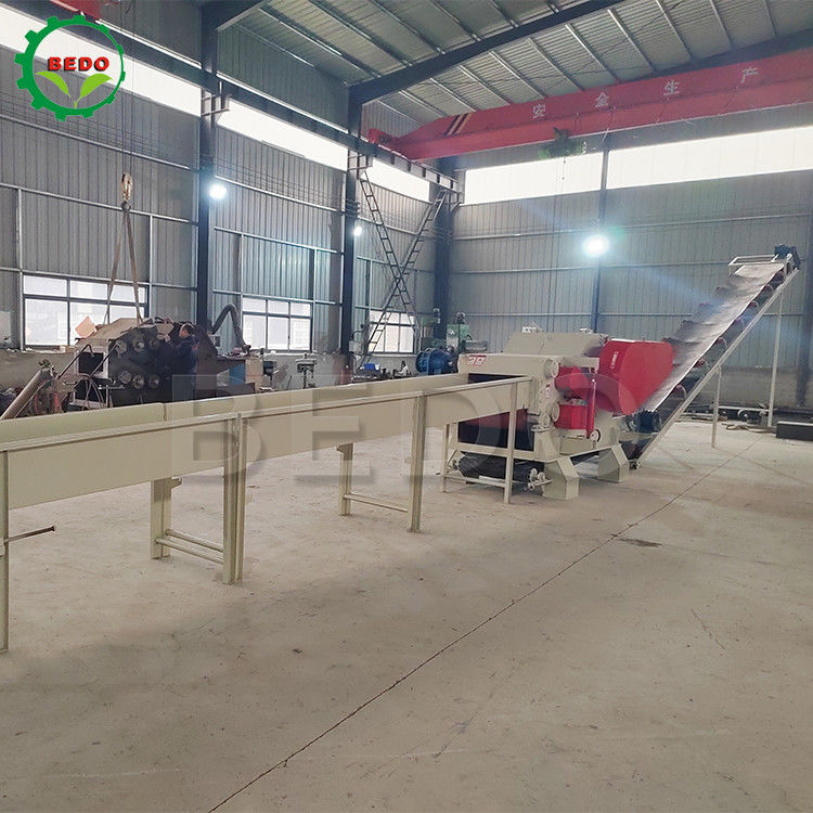 Máquina de trituração de madeira industrial elétrica de 380 V 310x700 mm tipo tambor de entrada triturador de galhos