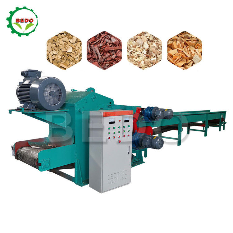 Máquina elétrica de fabricação de chips de madeira de bambu 380V 8-10T/H Chipper tipo tambor industrial