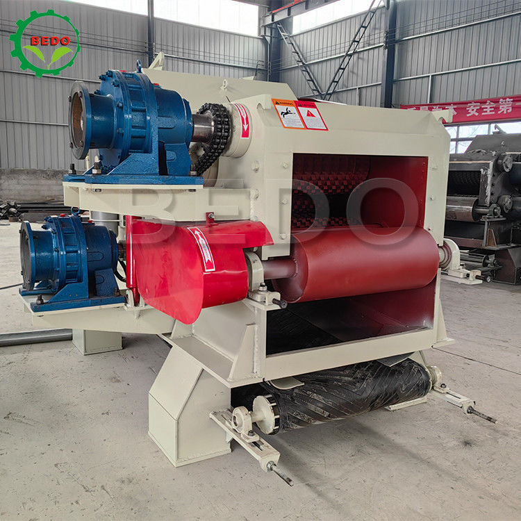 Máquina de trituração de madeira industrial elétrica de 380 V 310x700 mm tipo tambor de entrada triturador de galhos